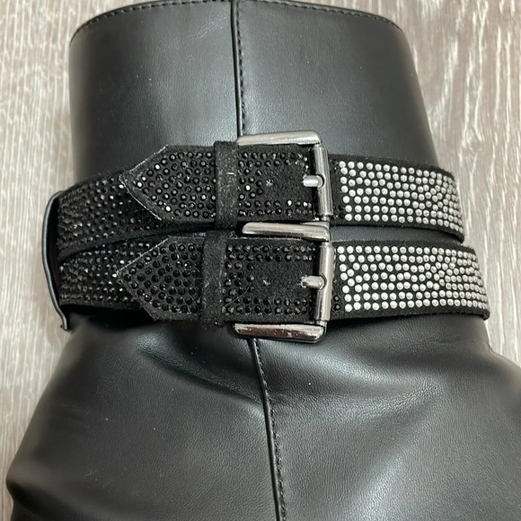 Steve Madden North Chunky Platform Boots Embellished Buckle Straps Black 10 - Picture 16 of 16